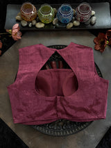 Flamingo Pink Tissue Closed Shoulder Sleeveless Blouse 36