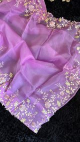 Lavender Embroidered Organza