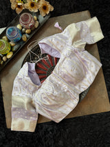 Red Lilac Banaras Raw Mango Silk