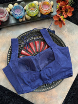 Royal Blue Tissue Sleeveless Blouse 36