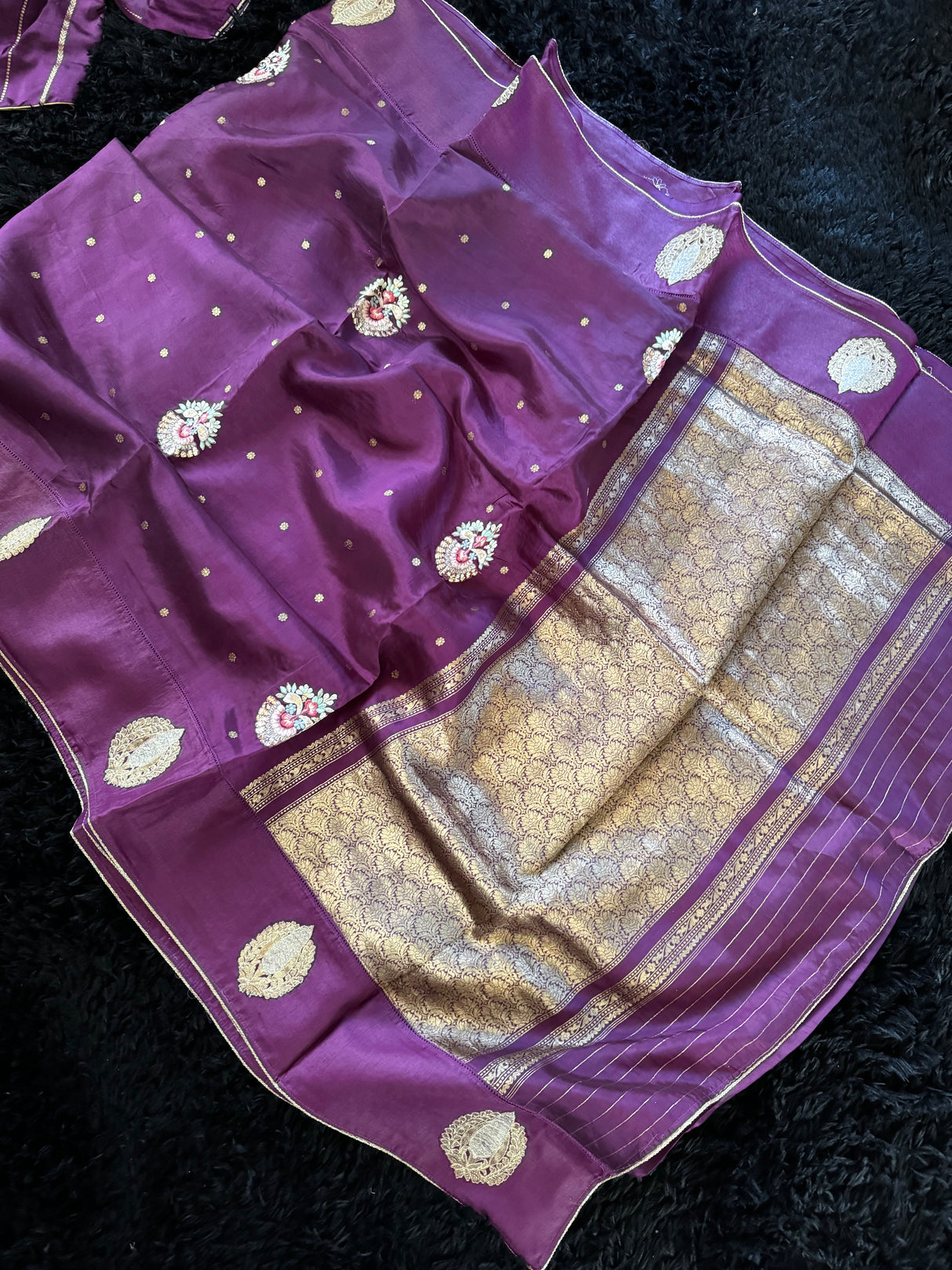 Plum Color Poona Silk