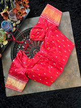 Red Leaf Ikkat Pure Silk Handloom