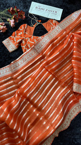 Rust Orange Pure Organza
