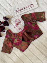 Bronze Floral Embroidered Tissue Blouse 36