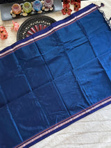 Navy Blue Maroon Nath Embroidered Khun Saree Set
