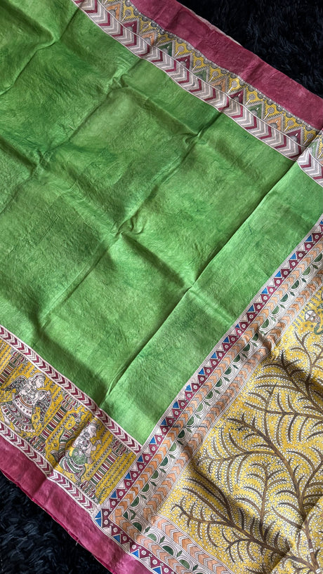 Mata Ni Pachedi - Green - Tussar Silk
