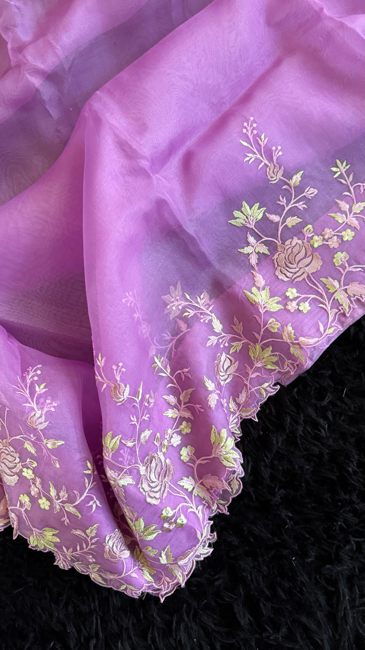 Lavender Embroidered Organza
