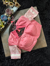 Navy salmon Banaras Raw Mango Silk