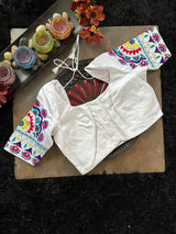 White Hand Embroidered Blouse 38