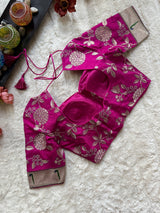 Pink embroidered Silk Blouse 36