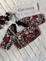 Black Floral Embroidered Blouse 38