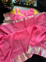 Bubblegum Pink Mangalgiri Pattu