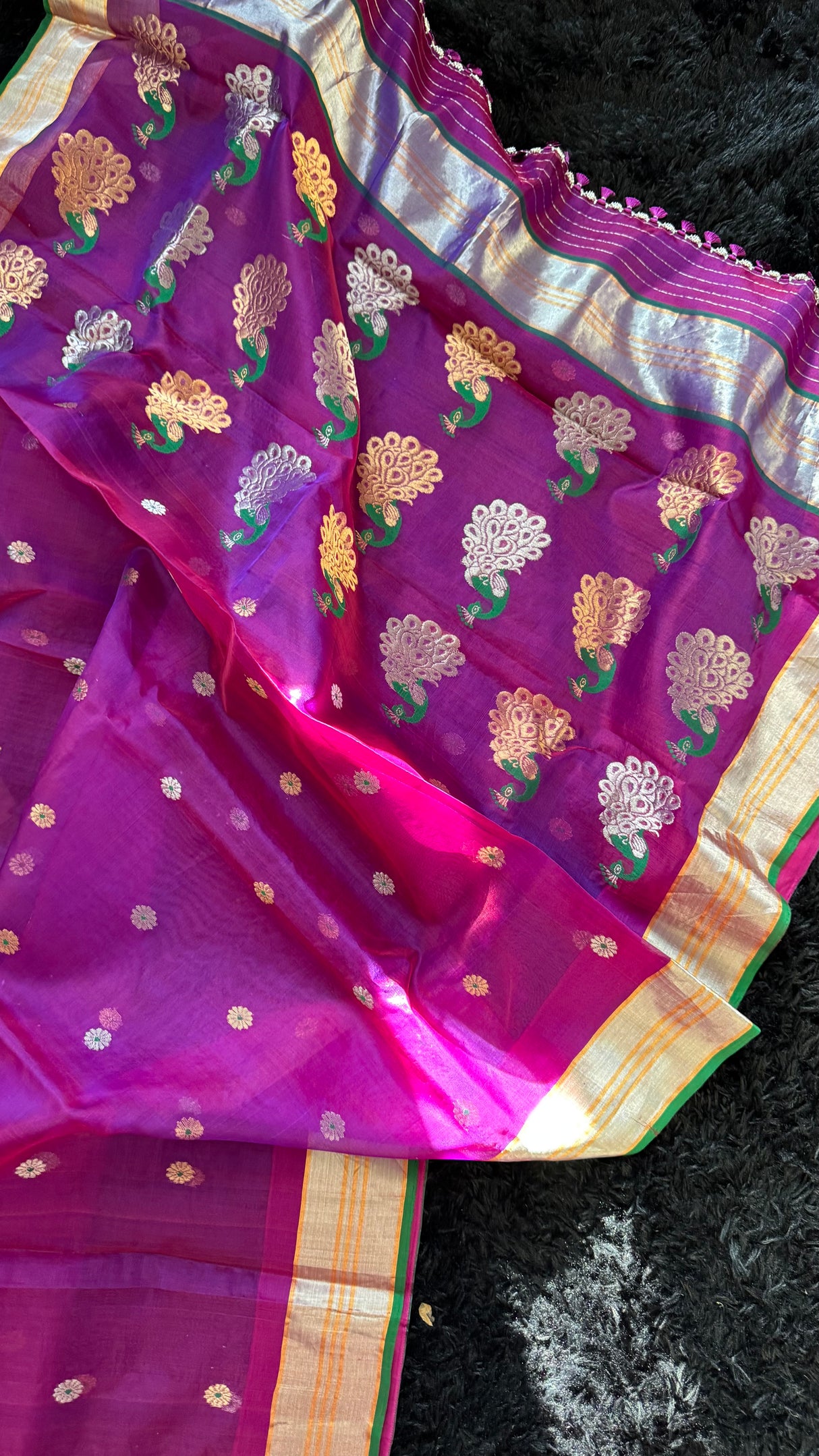 Purple Chanderi Katan Silk