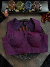 Purple Tissue Closed Shoulder Sleeveless Blouse 36