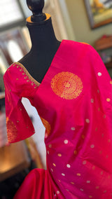 Strawberry Pink/Red Maharani Paithani