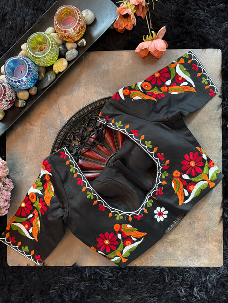 Black Hand Embroidered Blouse 36