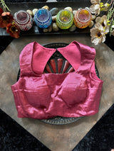Onion Pink Tissue Closed Shoulder Sleeveless Blouse 38