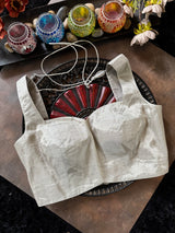 Silver Tissue Sleeveless Blouse 38