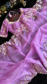 Lavender Embroidered Organza