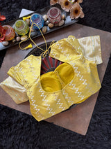 Maroon Yellow Banaras Raw Mango Silk
