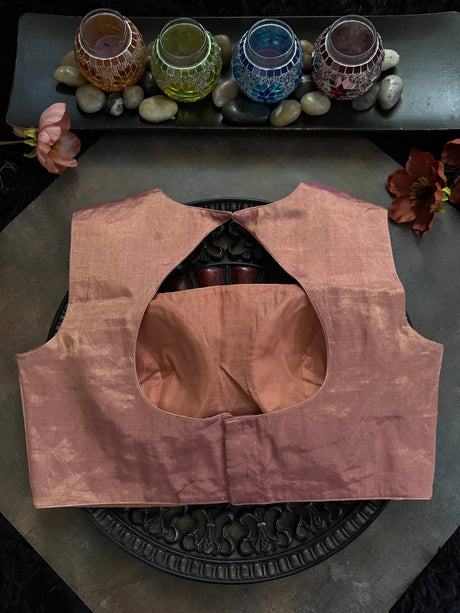 Pink Tissue Closed Shoulder Sleeveless Blouse 36