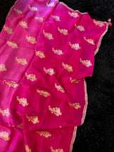 Pink Munga Silk With Heavy Embroidered Blouse