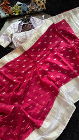Red Lilac Banaras Raw Mango Silk