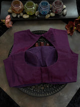 Purple Tissue Closed Shoulder Sleeveless Blouse 36