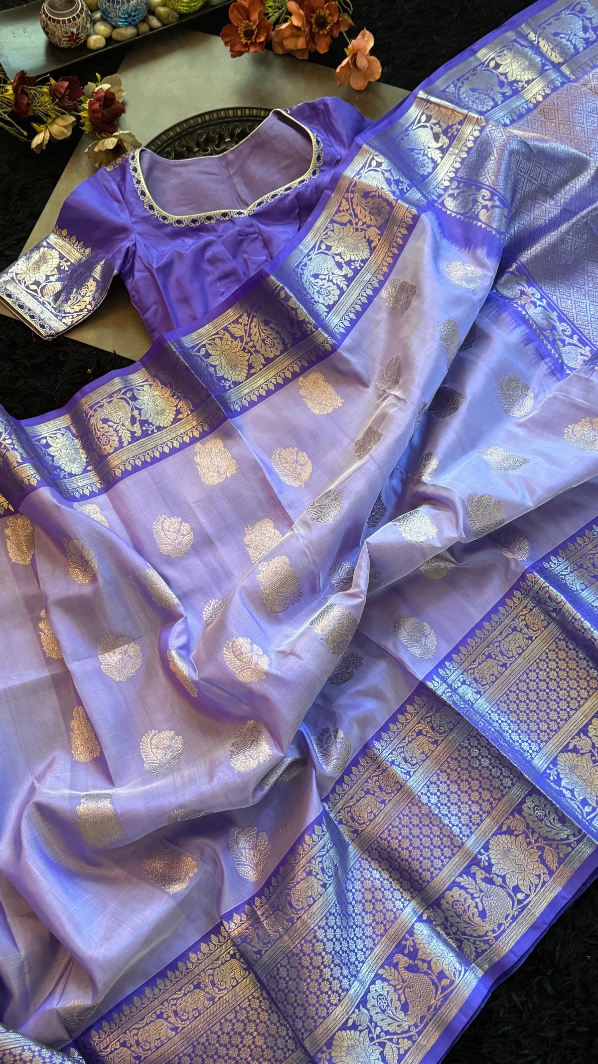 Lavender Venkatagiri Pure SIlk Handloom