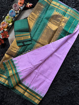 Lavender Bottle Green Ilkal Pure Silk