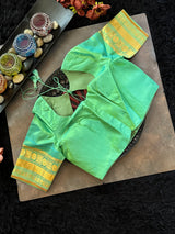 Beige Aqua Gadwal Handloom Pure Silk