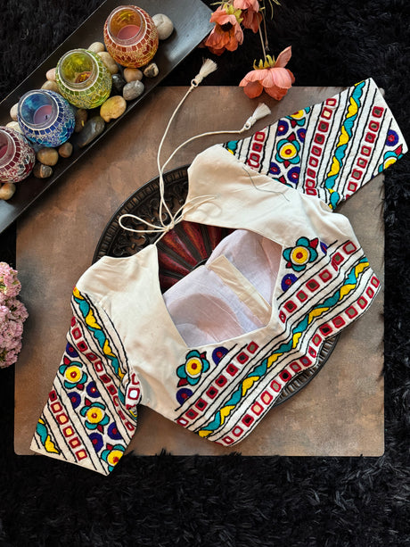 White Hand Embroidered Blouse 36
