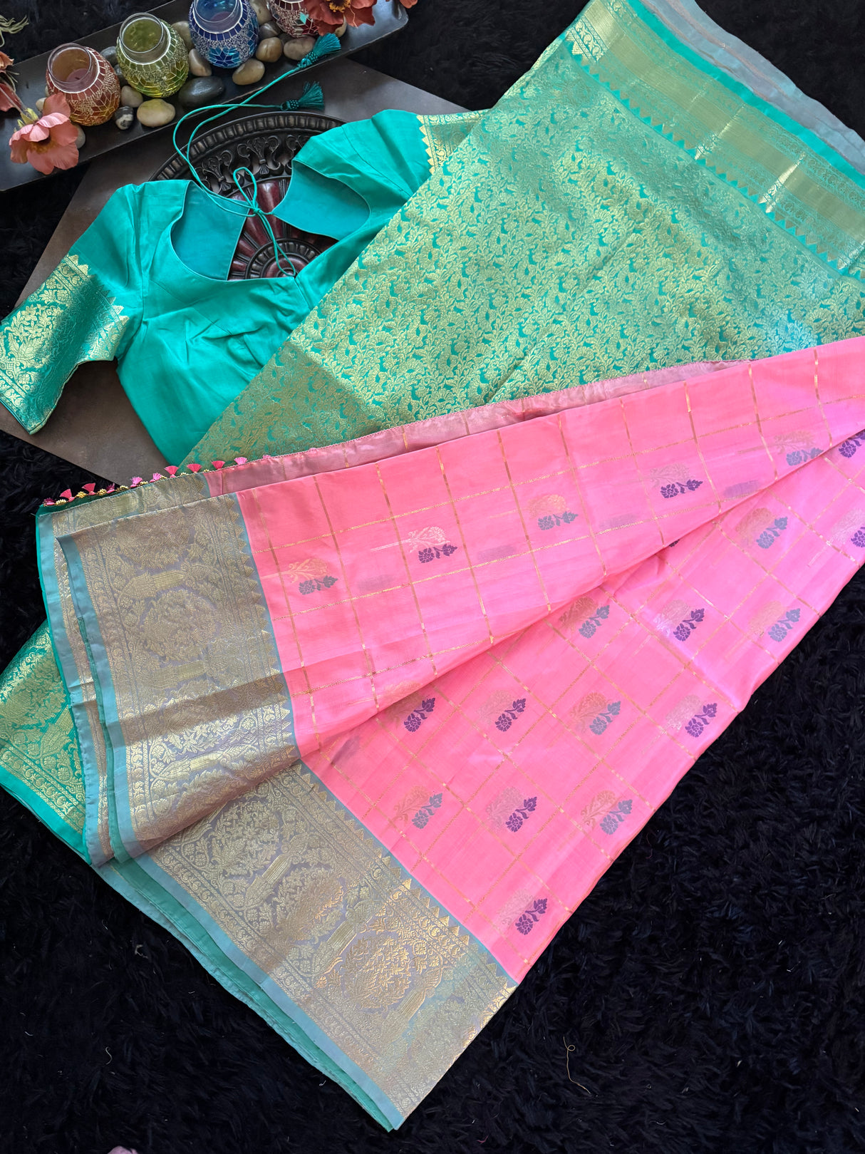 Pink Venkatagiri Pure SIlk Handloom
