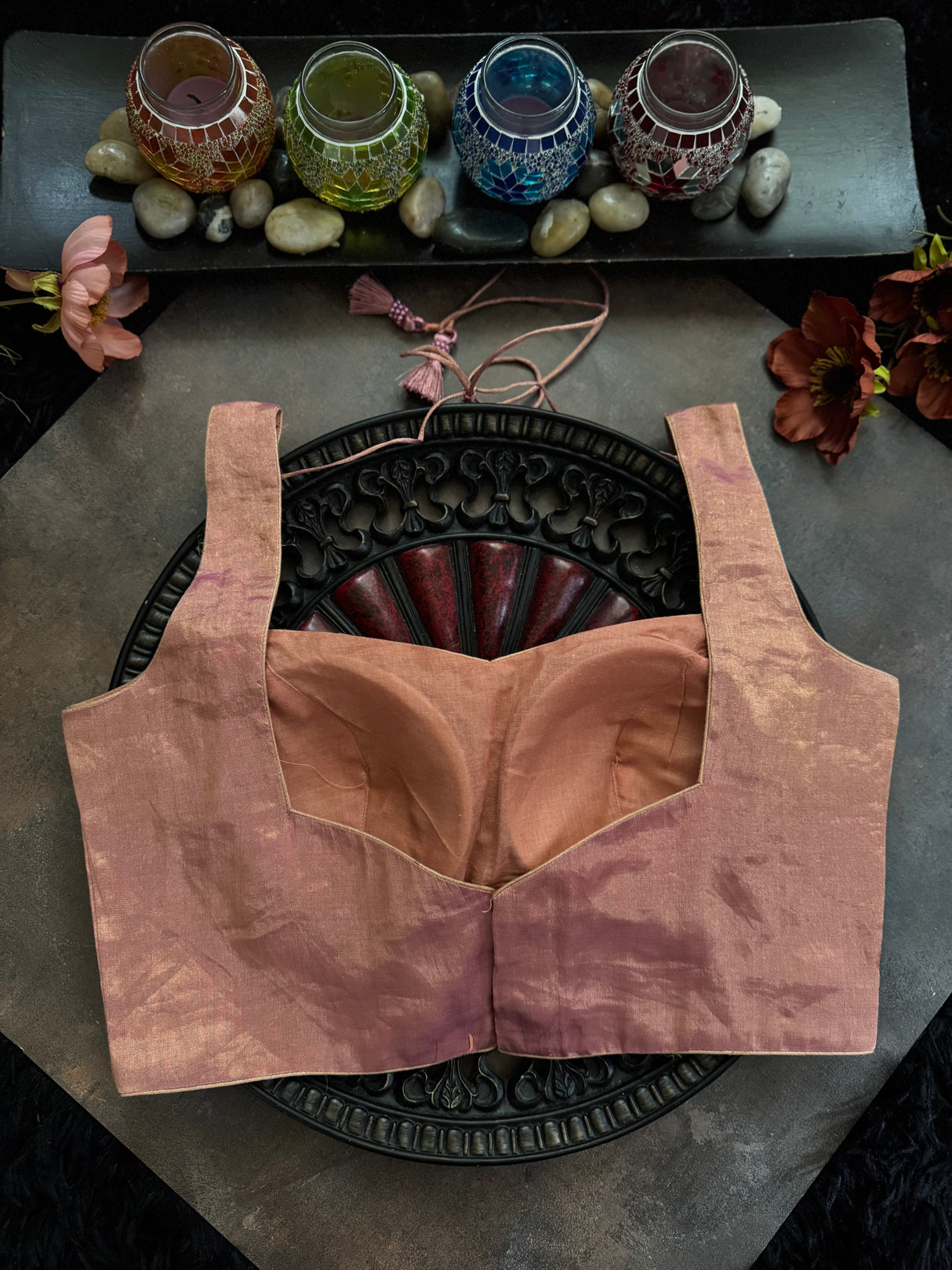 Pink Tissue Sleeveless Blouse 36