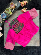 Pink Pure Banaras Raw Silk Blouse 38