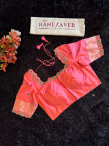 Peach Pink Pure Banaras Katan Silk