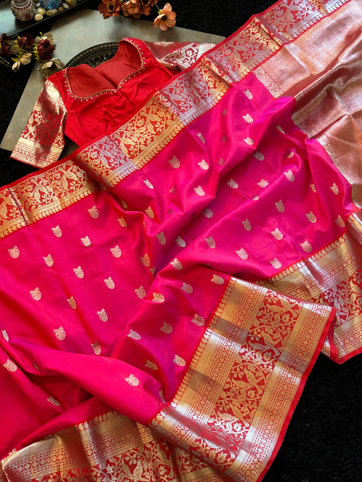 Pink Venkatagiri Pure SIlk Handloom