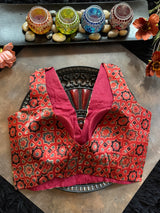 Ajrakh Modal V Neck Sleeveless Blouse 40