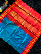 Ananda Blue Chilli Red Ilkal Pure Silk