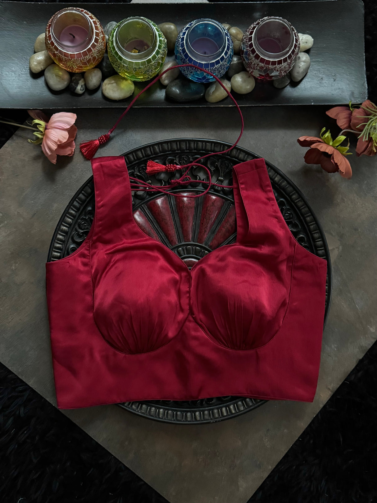 Red crepe Silk 34