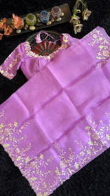 Lavender Embroidered Organza