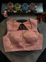 Pink Tissue Closed Shoulder Sleeveless Blouse 36