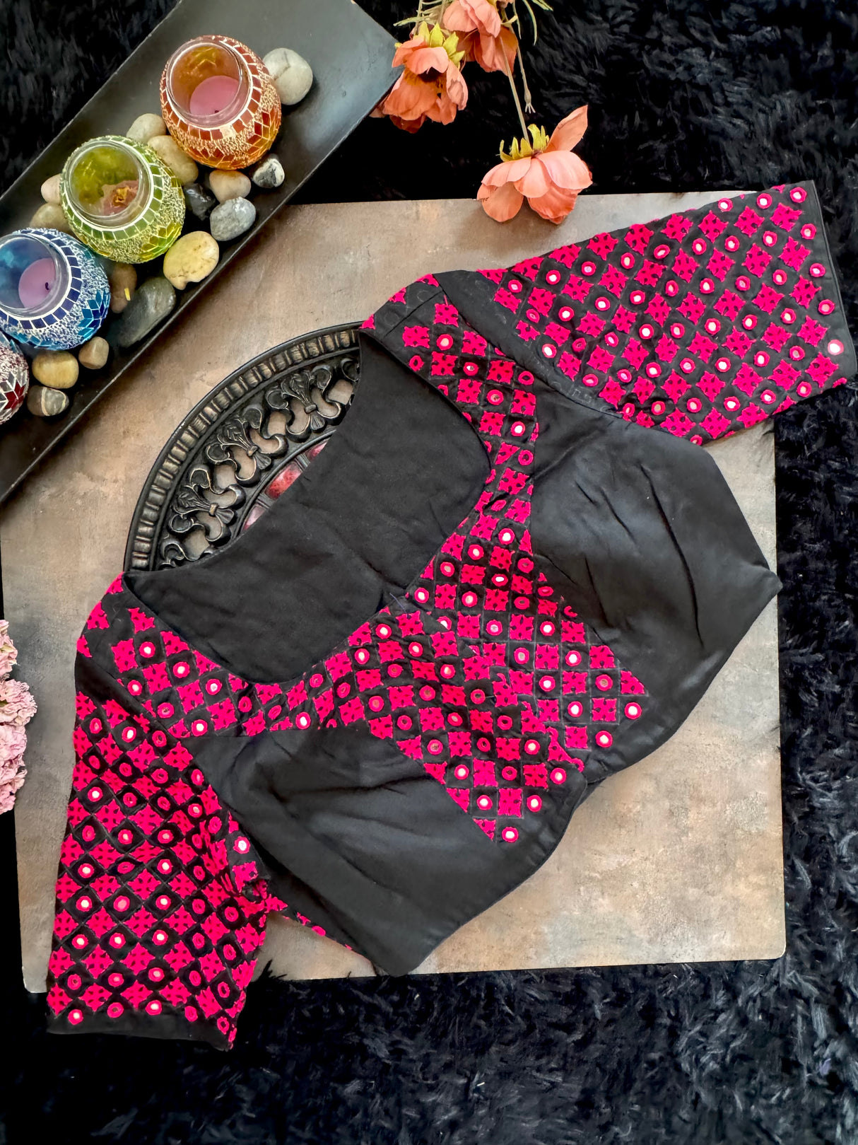 Black Hand Embroidered Blouse 40