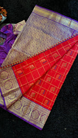 Red Venkatagiri Pure SIlk Handloom