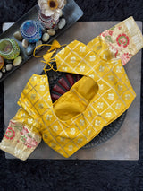 Yellow Organza with Designer Blouse