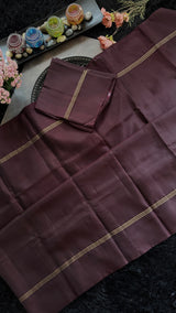Deep Tamarind Seed Color Kanchipuram Pure Silk Handloom
