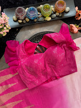 Pink Shaded Sequins Georgette