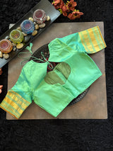 Beige Aqua Gadwal Handloom Pure Silk
