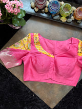 Bubblegum Pink Mangalgiri Pattu