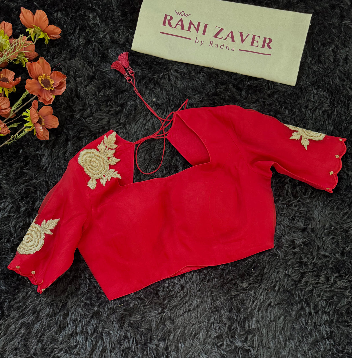 Red and Gold Combo Kora Organza